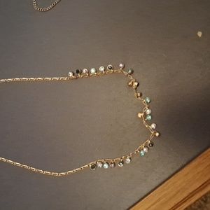 Blue and purple gem necklace